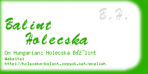 balint holecska business card